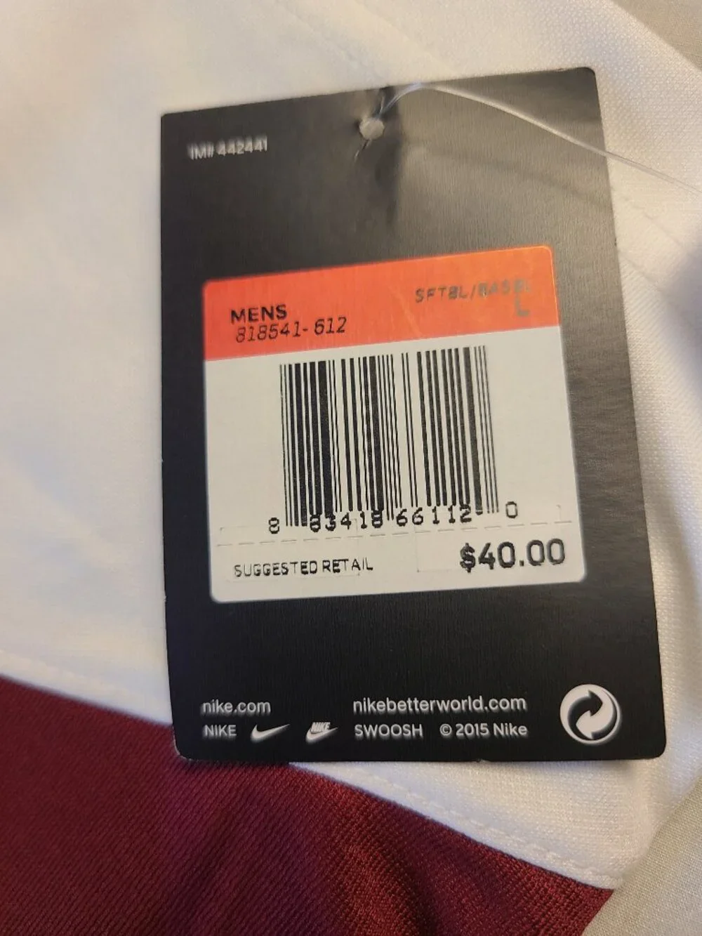 Nike Shirt Men's L Red & White
